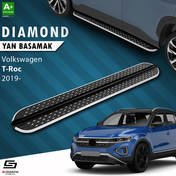 S-Dizayn VW T-Roc Diamond Krom Yan Basamak 173 Cm 2019 Üzeri