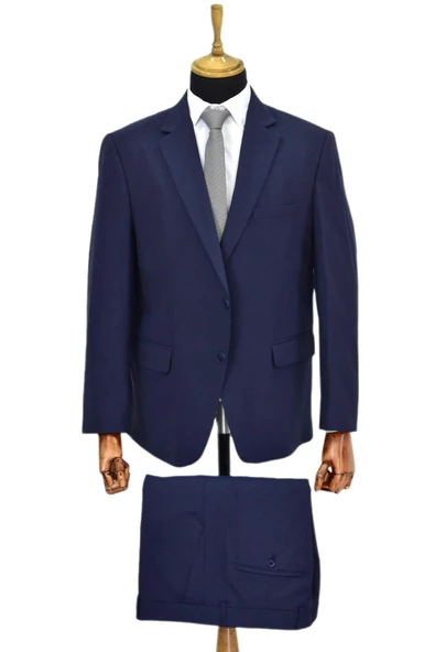 Erkek Lacivert 4 Drop Takım Elbise Çift Yırtmaçlı BGL-ST03971 - Resim 2