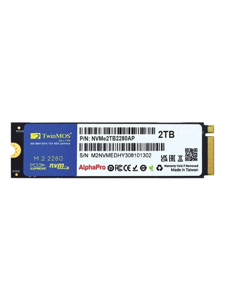 TwinMOS AlphaPro NVMe2TB2280AP 2TB (3600/3250MB/s) M.2 2280 PCIe 3.0 NVMe SSD