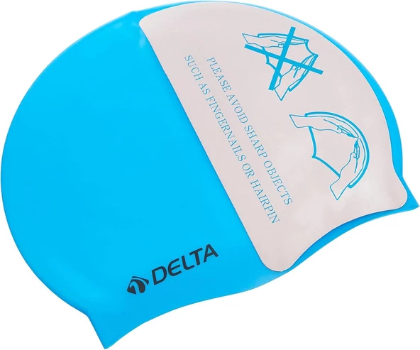 Delta Silikon Bone Deluxe Yüzücü Havuz ve Deniz Bonesi (Düz Renk),Mavi - 3