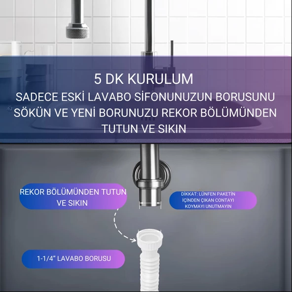 Lavabo Sifonları İçin Körüklü Boru - 7