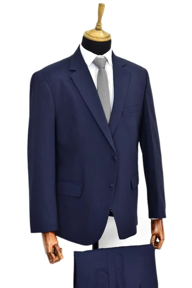 Erkek Lacivert 4 Drop Takım Elbise Çift Yırtmaçlı BGL-ST03971 - Resim 3