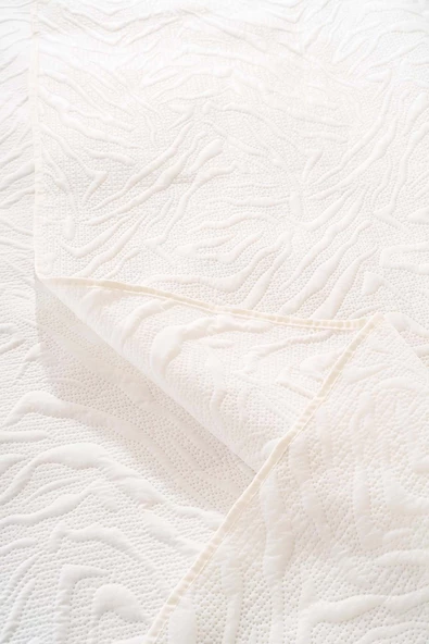 Rivaİstanbul Venada Çift Kişilik Mikro Uyku Seti 3 Parça Yatak Örtüsü Seti Krem - Resim 6