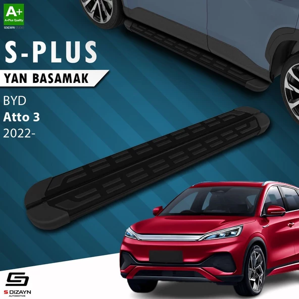 S-Dizayn BYD Atto 3 S-Plus Siyah Yan Basamak 193 Cm Etekli 2022 Üzeri