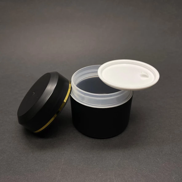 50 ml Plastik Krem Kutusu , 50 cc Siyah Renkli Kapaklı Krem Kavanozu x 3 Adet - 2