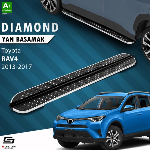 S-Dizayn Toyota Rav 4 4 Diamond Krom Yan Basamak 173 Cm 2013-2017