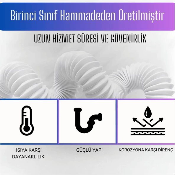 Güçlü Plastik Körüklü Lavabo Sifonu - 5