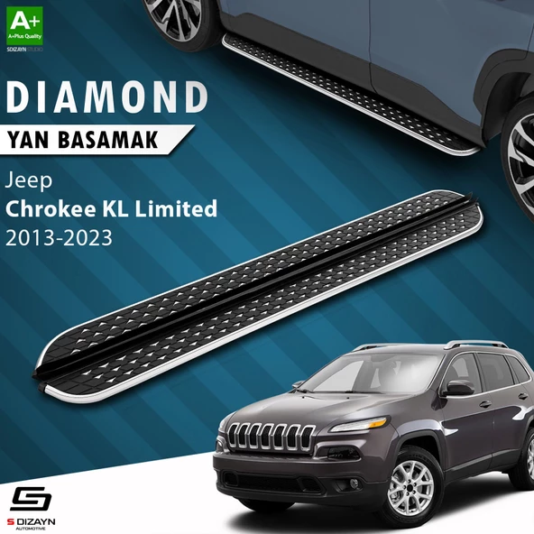 S-Dizayn Jeep Cherokee KL Diamond Krom Yan Basamak 173 Cm 2013-2023