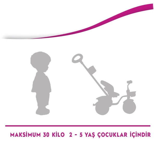 Moony Baby MB504 Trend Bike Ebeveyn Kontrollü 3 Tekerlekli Çocuk Bisikleti KIRMIZI - 9