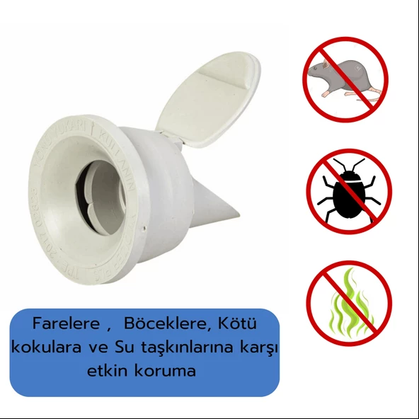 2 Adet Koku Önleyici Çekvalfli Adaptör Conta Lavabo & Eviye Gideri için - 2