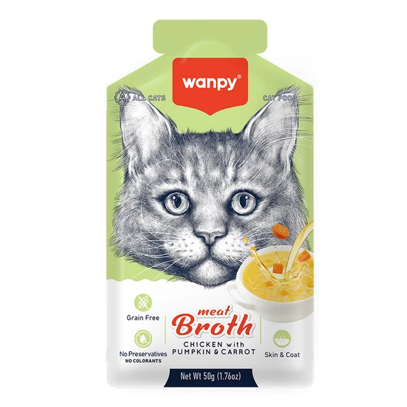 Wanpy Tavuklu Balkabaklı Havuçlu Kedi Çorbası 50 Gr