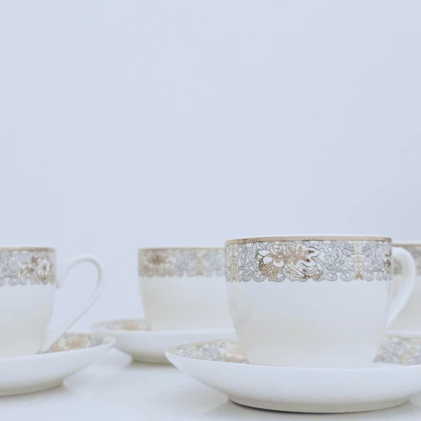 Sudedi Home Paçi Desenli 6 Kişilik Nescafe&Çay Fincan Takımı - 3