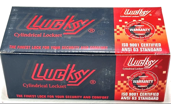 Lucky Topuzlu Kilit Oda Otel Kilidi Mat Krom Anahtarlı Düğmesiz - 4