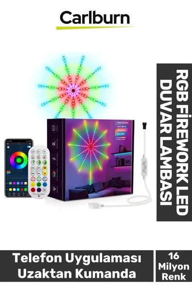 Telefon Uygulama Kumanda Akıllı Aydınlatma Salon Ev Yatak Odası Gamer RGB Firework LED Duvar Lambası