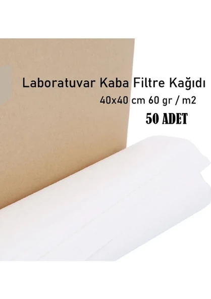 Laboratuvar Kaba Filtre Kağıdı, Laboratuvar Süzgeç Kağıdı 40X40 cm 60 Gr/m2 50 Adet - 2
