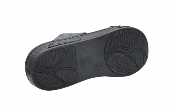 Erkek Siyah Yılan Desenli Terlik - 3