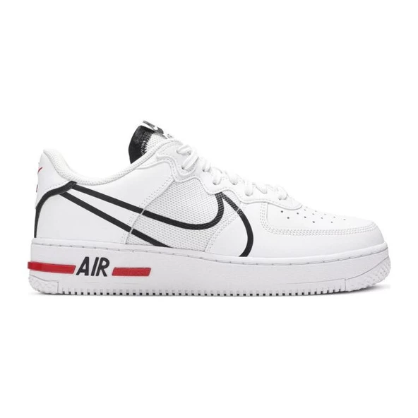 Nike Air Force 1 React White Black Red ürün görseli