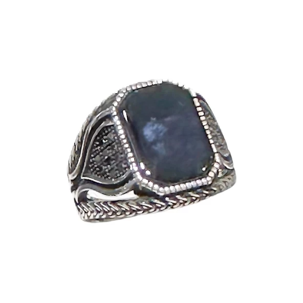 Onyx veSiyahZirkon Taşlı Gümüş Yüzük 240055803G09Y - 4