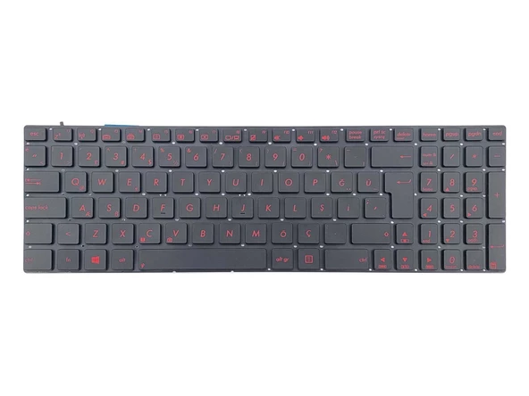 Asus GL550J Notebook Klavye - Tuş Takımı / Siyah - TR - Backlit - Kırmızı Tuş