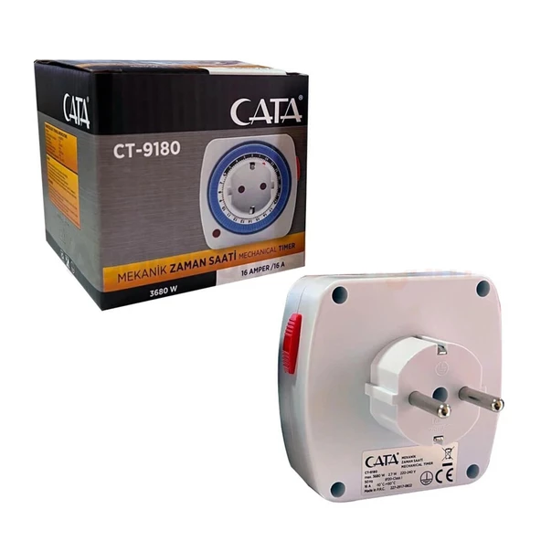 Cata CT-9180 Mekanik Zaman Saati Zaman Ayarlı Priz 3680W Timer - 4