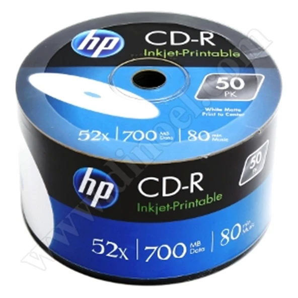 Hp CD-R 700MB-80 min Printable 50li Shrink