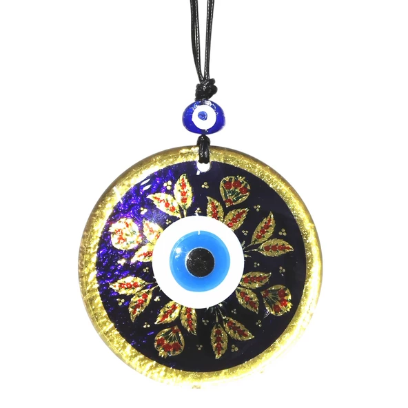 Kırmızı Laleli Gold Renk Cam Süs Altın Varaklı Duvar Dekoru - Resim 3