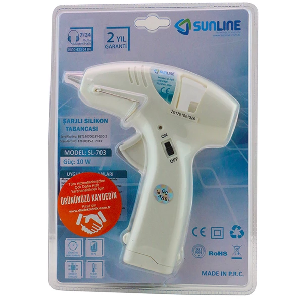 SUNLINE SL-703 10 WATT ŞARJLI PİLLİ SEYYAR SİLİKON TABANCASI