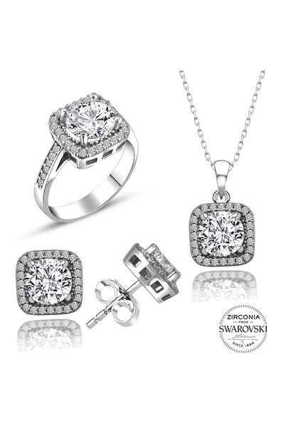 Sertifikalı Baget 3.00 Carat Swarovski  925 Gümüş Set Takım - 2