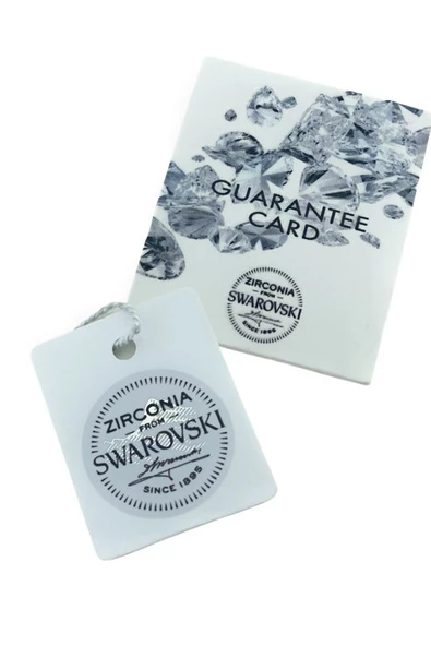 Sertifikalı Swarovski 3 Üç Taş Tria 925 Gümüş Set Takım - Resim 3