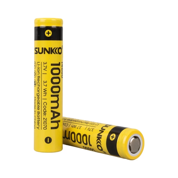 SUNKKO 3.7 VOLT 1000 MAH 14650 ŞARJ EDİLEBİLİR PİL (TEKLİ)