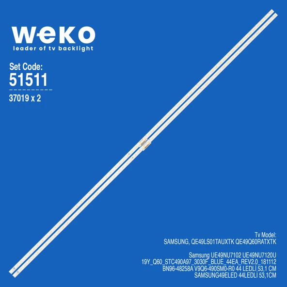 WKSET-6511 37019X2 V0T6-650SM0-R0 BN96-50385A 2 ADET LED BAR (62LED)