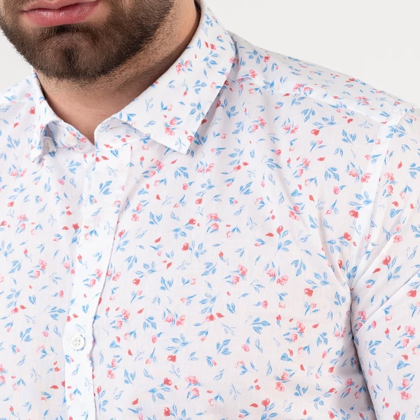 ECER SLİMFİT DESENLİ YAZLIK ERKEK GÖMLEK - Resim 8