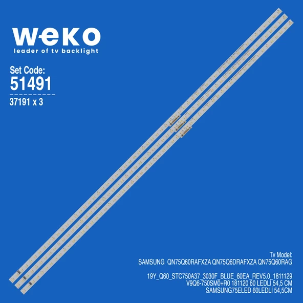 WKSET-6491 37191X3 19Y_Q60_STC750A37_3030F_BLUE_60EA_REV5.0_1811129  3 ADET LED BAR (60LED)