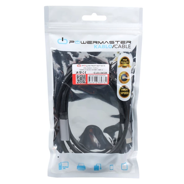 POWERMASTER PM-24326 TYPE-C ERKEK-DİŞİ 1.5 METRE KABLO - 2