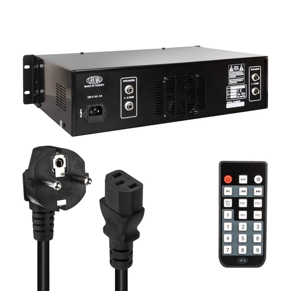 WESTSOUND TKS-2200 USB  2X 200 WATT TRAFOSUZ 4 KANAL STEREO MIXER ANFİ - 2