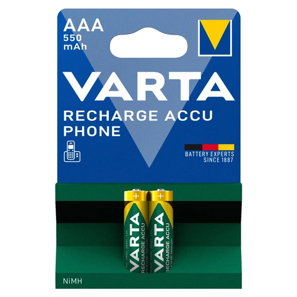 VARTA NI-MH 1.2 VOLT - 550 MAH HR03 AAA ŞARJLI 2Lİ İNCE KALEM PİL