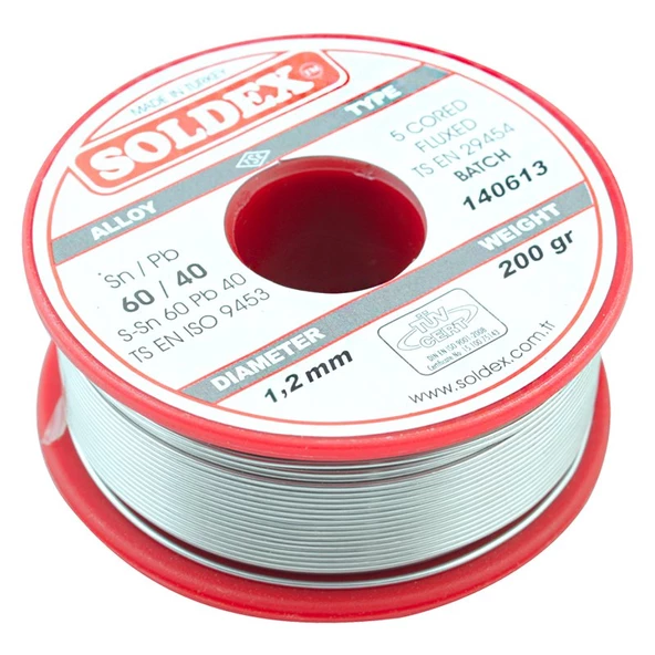 SOLDEX 1.2MM 200 GRAM KALIN LEHİM SN60 PB40