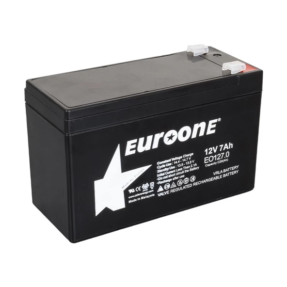 EUROONE EO127.0 12 VOLT - 7 AMPER AKÜ (150 X 65 X 90 MM)