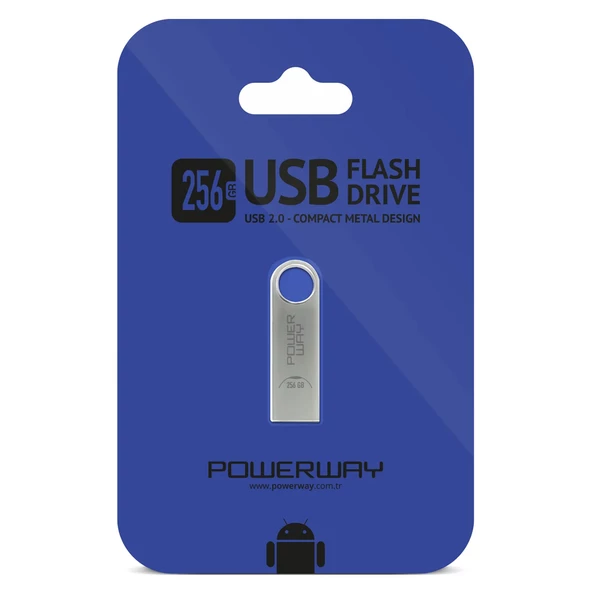 POWERWAY 256 GB METAL USB 2.0 FLASH BELLEK