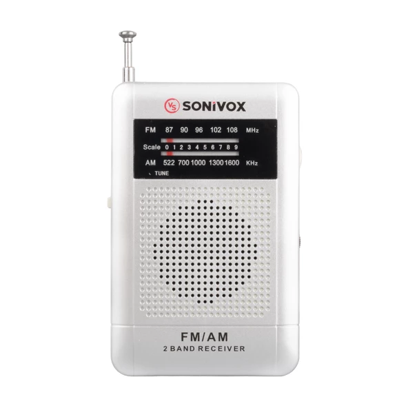 SONIVOX VS-R115 GÜMÜŞ RENK CEP TİPİ ANALOG FM RADYO