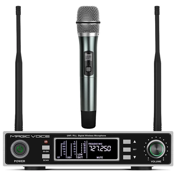 MAGICVOICE MV-1100E UHF ÇİFT TUNER 1 EL KABLOSUZ TELSİZ MİKROFON