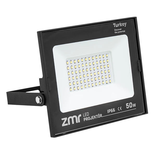 ZMR 302/S 50 WATT - 220 VOLT 6500K IP66 150* IŞIK AÇISI SİYAH SLİM KASA LED PROJEKTÖR