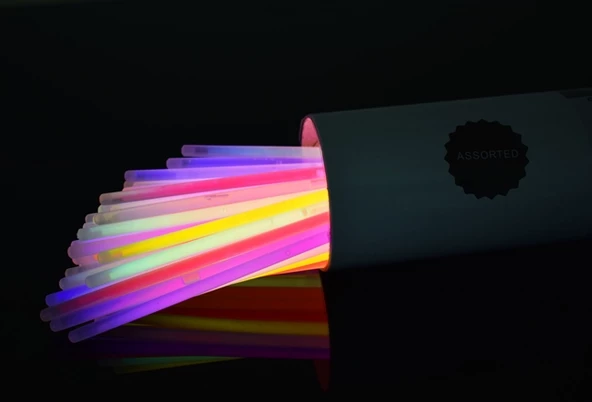 Karanlıkta Parlayan Fosforlu Glow Taç Fosforlu Renkli Taç 6 Adet - 2
