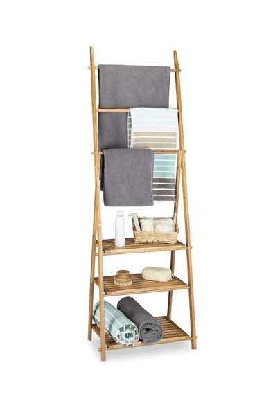 Digithome Bambu 3 Raflı Havlu Askısı Banyo Düzenleyici Havluluk Organizer DB-0006 - 3