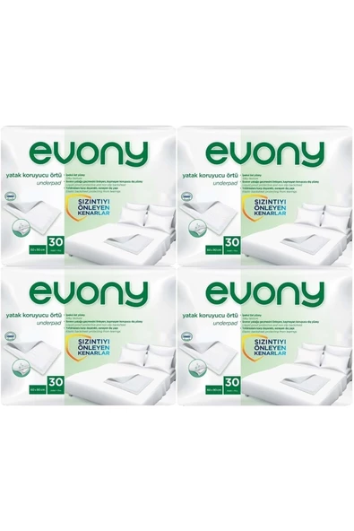 EVONY Hasta Yatak Koruyucu 60*90cm 120 Adet (4pk*30) (kaymaz Özellikli)