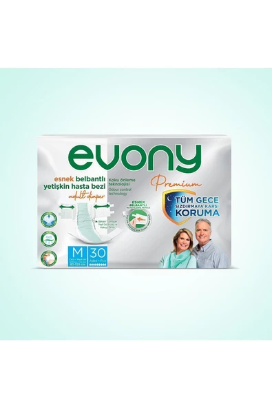 EVONY Premium Yetişkin Bezi Medium 30 Adet