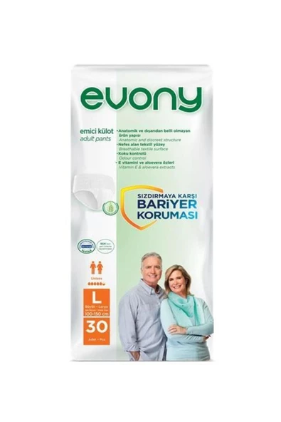 EVONY Emici Külot Büyük Large 5.5 Damla 30'lu 1 Paket Hasta Bezi