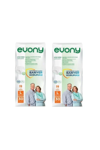 EVONY Emici Külot Büyük Large 5.5 Damla 30'lu 2 Paket 60 Adet