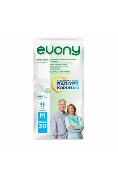 EVONY Emici Hasta Külodu Medium 30'lu 3 Paket 90 Adet