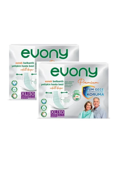 EVONY Premium Hasta Bezi Belbantlı Xl 30 Lu 2 Adet